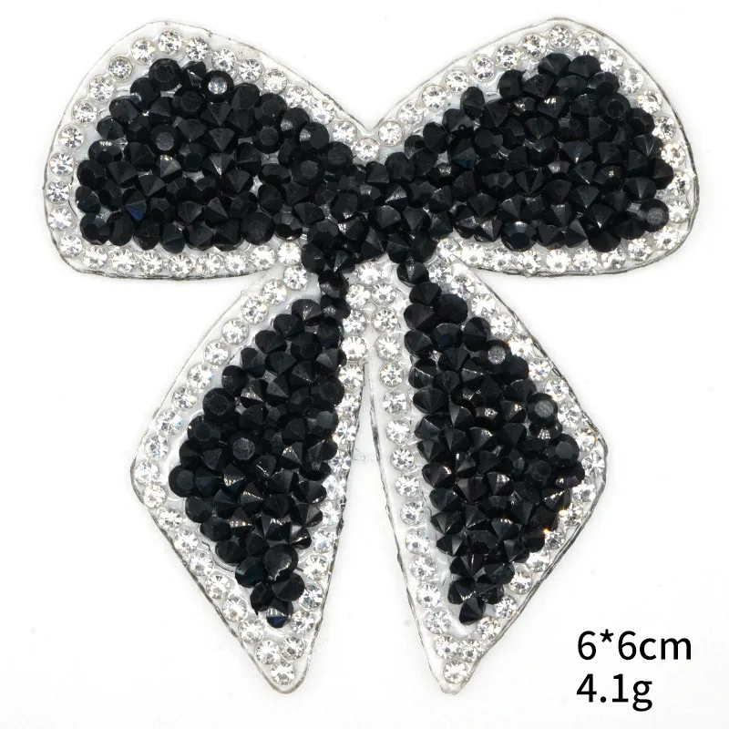 10 Farben Kristall Strass Schleife Eisen auf Patches Applikation für Kleidung Schuhbeutel Aufkleber Streifen Kleidung Aufkleber 6 cm * 6 cm – Detail 3