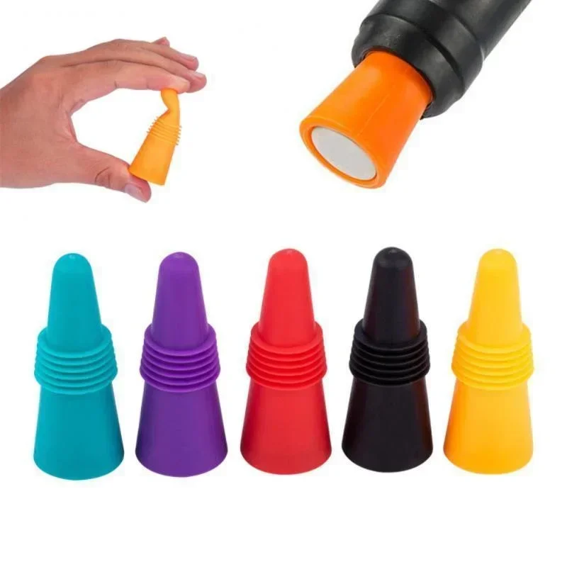 Wine bottle stopper 1PC silicone wine beverage bottle cap set leak proof champagne sealer stoppers cork saver reusable