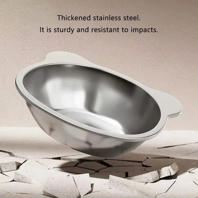 ‌304 Stainless Steel Raised Cat Bowl with 15° Elevated Design Tilted Neck Guard Healthy Feeding Shatterproof for Cats Puppies 6