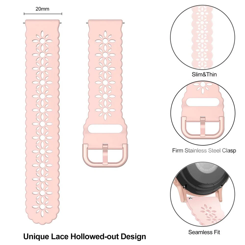 삼성 갤럭시 워치 5 프로용 스마트 워치 밴드, 워치 4, 5, 6, 7, 40mm, 44mm, 실리콘 스트랩, 워치 4 클래식, 42mm, 46mm 팔찌, 20mm