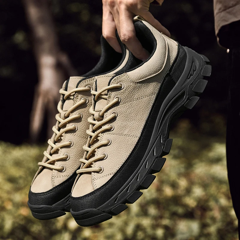 Genuine Leather Mens Sneakers Luxury Handmade Casual Shoes Fashion Designer Outdoor Walking Shoes New Male Skateboard Footwear - 6