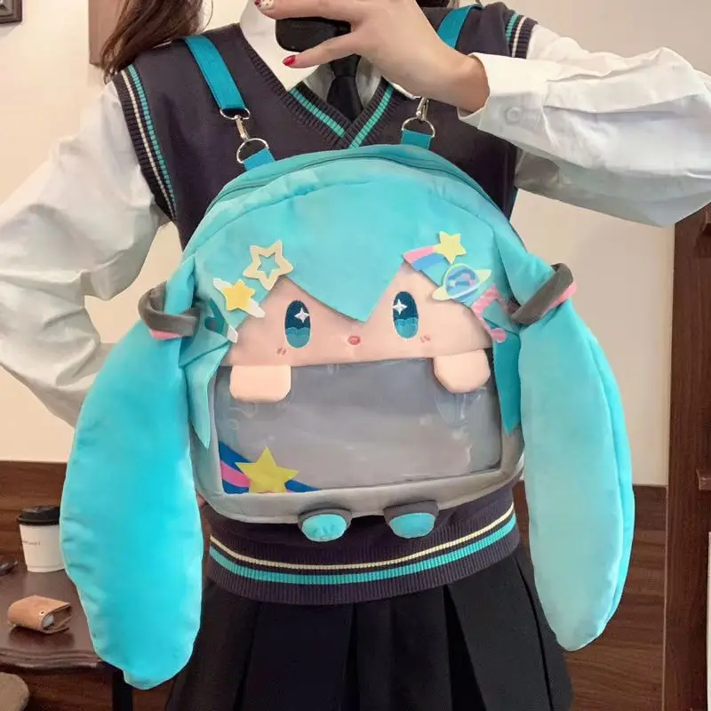 Charming Fufu Miku Cartoon Backpack - Large-Capacity Ita Bag
