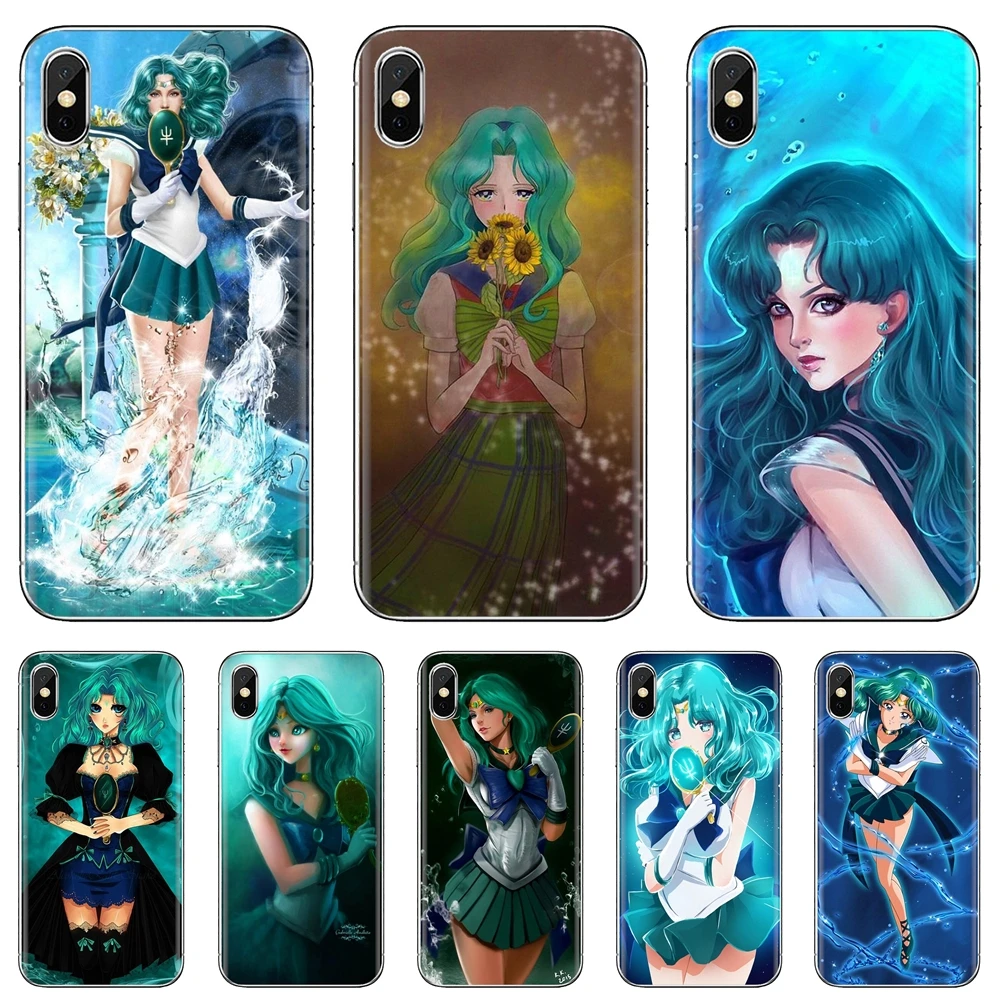 Silicone Cover For Huawei P50 P30 P40 P20 P8 P9 P10 Lite Pro 2016 2017 P Smart Plus 2019 Sailor Moon Neptune Print |