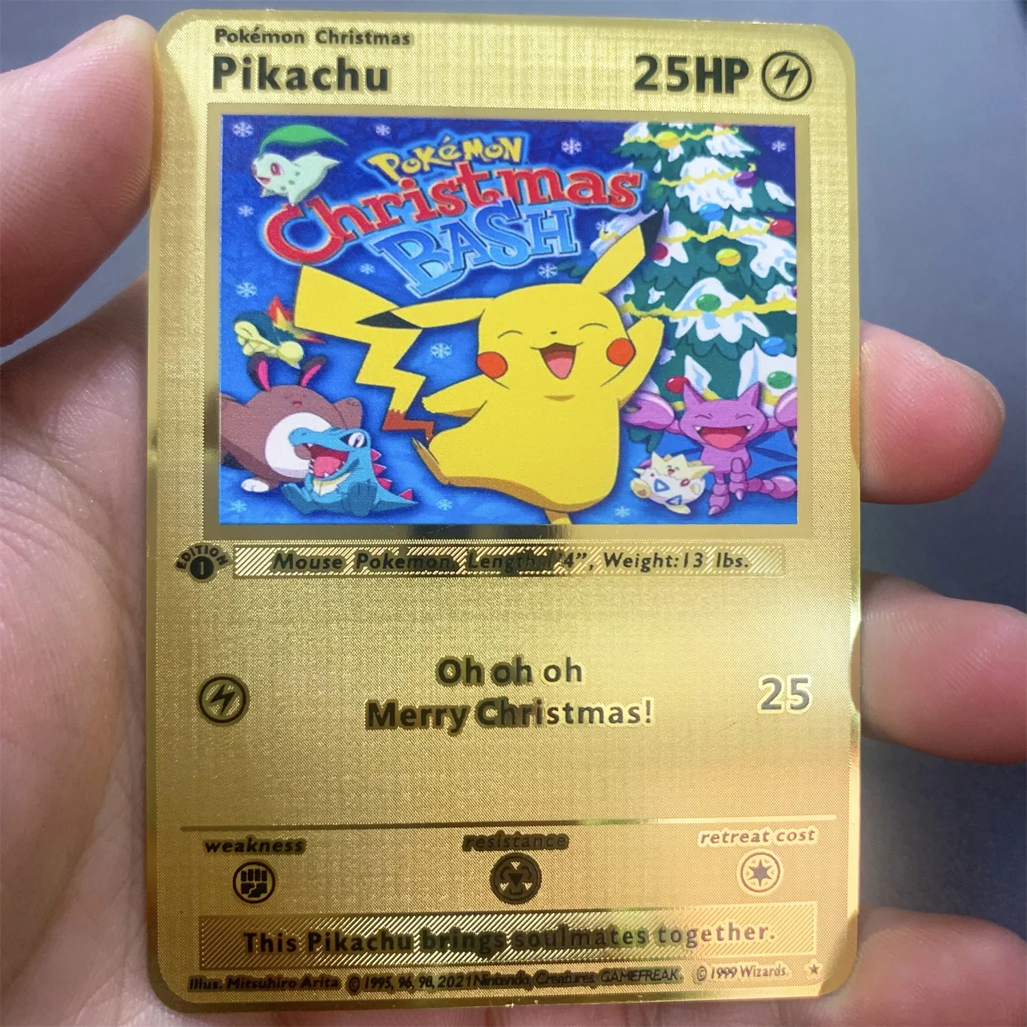 thumbnail image 1 of New Pikachu Cards Gold DIY Metal Card English Hard Iron Cards Gx Vmax Package Game Battle Collection Exchange Gifts, 1 of 5