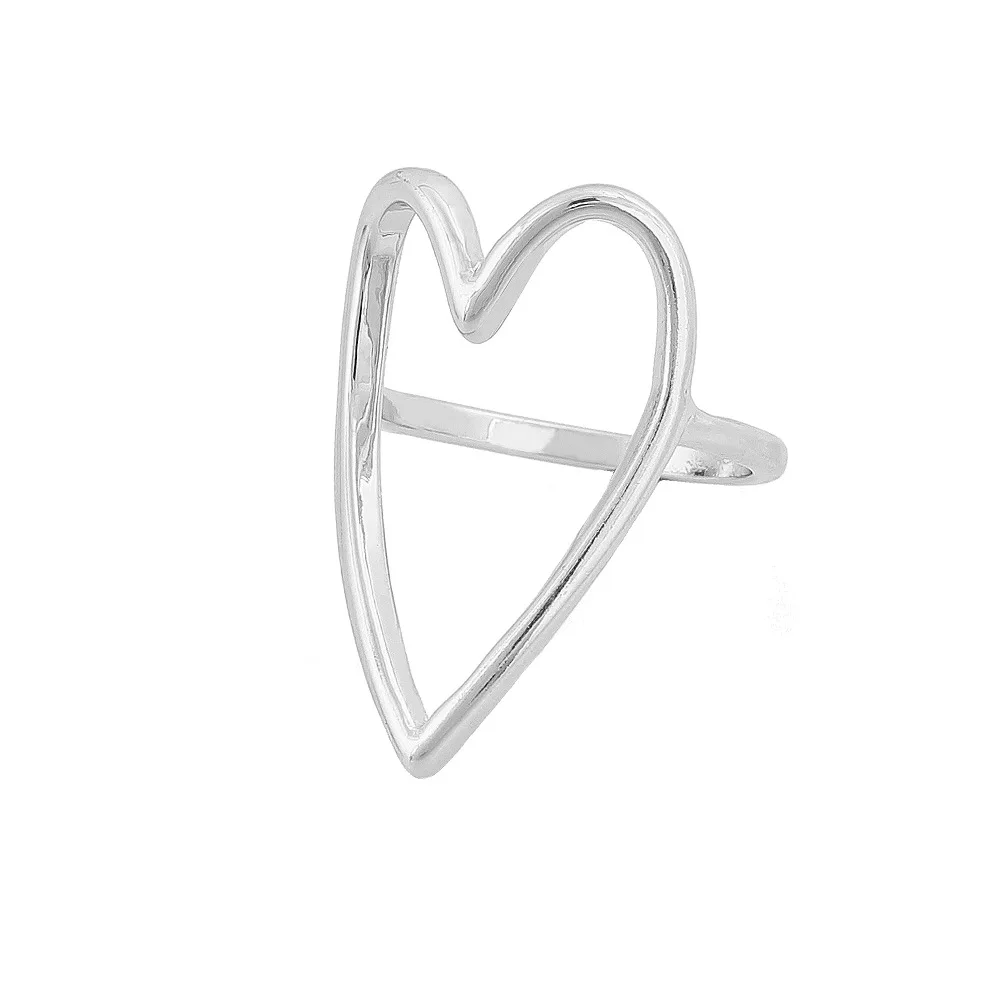 Hohler Herzring Für Damen Modeschmuck Ring_voghion.com