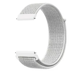 Versatile Nylon Loop Strap - 20mm/22mm Adjustable Band for 22mm (Reflective white)