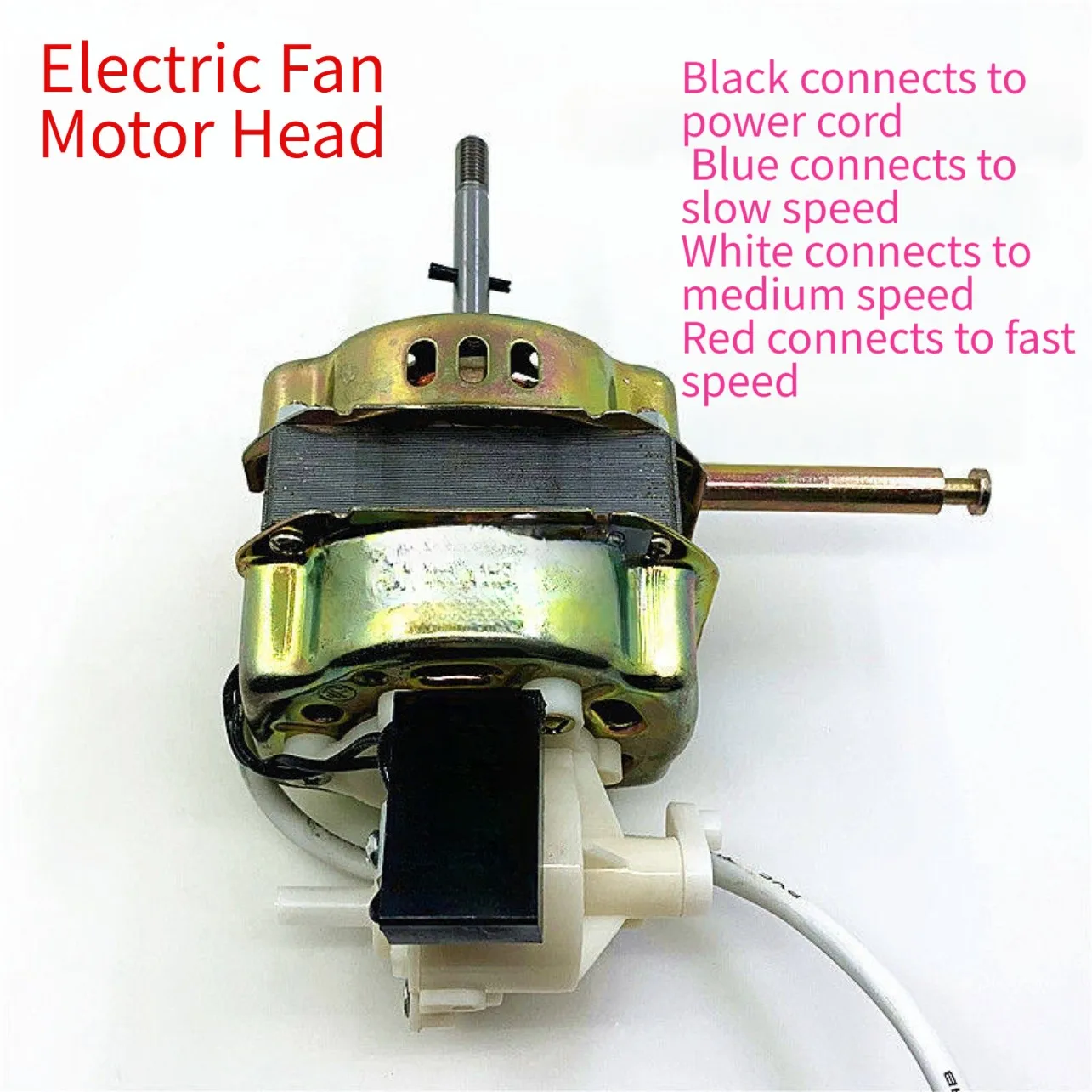 12-inch Fan Motor Replacement for FT-30 Table Floor Fans Metal Housing 10mm Mounting Plate 9mm Shaft 8mm Output