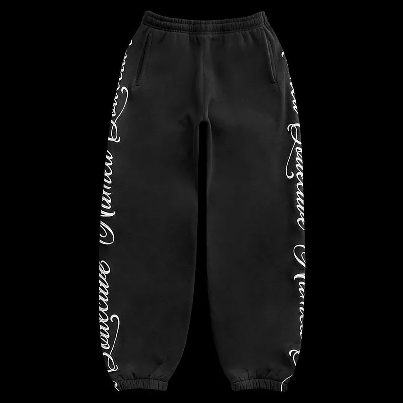 

White Letter Print Gothic Punk Harajuku Oversized Graphic Aesthetics Women Bloomers Elastic Waist Four Seasons Jogging Pants Y2k