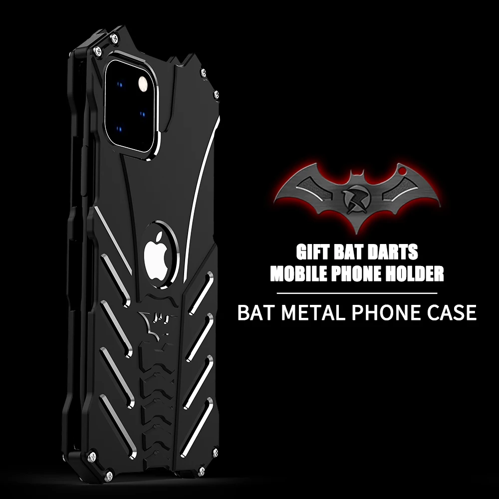 R-just Cases For Iphone 13 12 11 Pro Max Mini Case Armor Heavy Duty Metal Aluminum Cover For Iphone 6s 6 7 8 Plus X Xr Xs Max Se