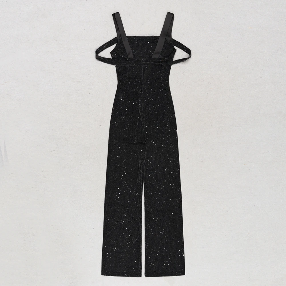 Sexy Gold Sequin Jumpsuit Women Bodycon Overalls Glitter Bandage Jumpsuit Elegant Party Club Rompers Womens Jumpsuit Fashion