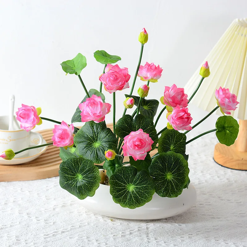 Elegant Artificial Lotus Water Lily Decoration for Home and Hotel Interiors