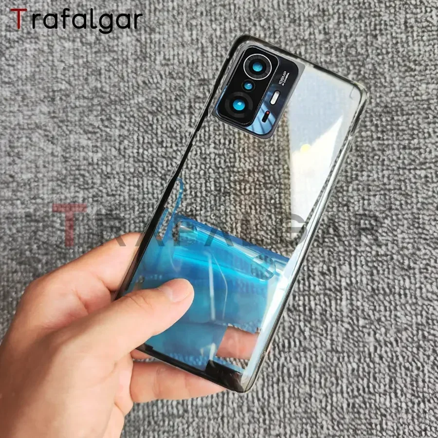 Jierich per Xiaomi 11T/11T PRO Cover,Clear View Standing Mirror con Flip Stand Shell Hard Anti-Scratch Full-Protettiva Case Cover per Xiaomi 11T/11T PRO-Oro
