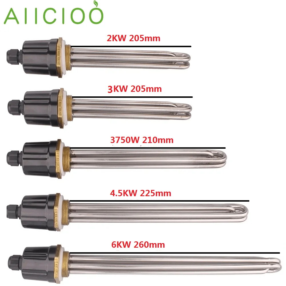 Elemento de Aquecimento de Água de Imersão Sus304 Aquecedor Elétrico de Cervejaria Resistência Dn32 Dn40 2kw 3kw 3750w 4.5kw 6kw 220v 380v
