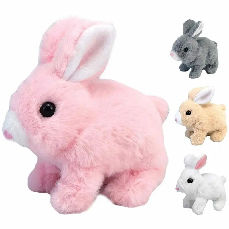 Electronic Bunny Toy Plush Rabbit Toy with Sounds and Movements Walking Wiggle Ears Twitch Nose Easter Birthday Gift for Boys