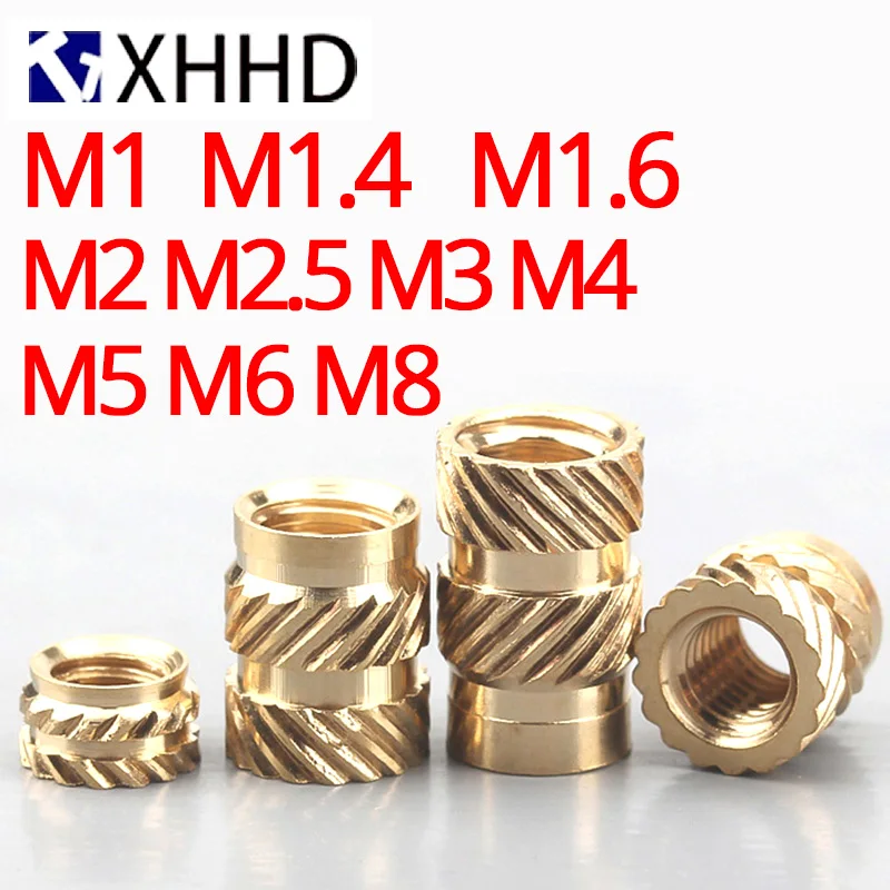 Brass Insert Nut M1 M1.4 M1.6 M2 M2.5 M3 M4 M5 M6 M8 Knurled Thread