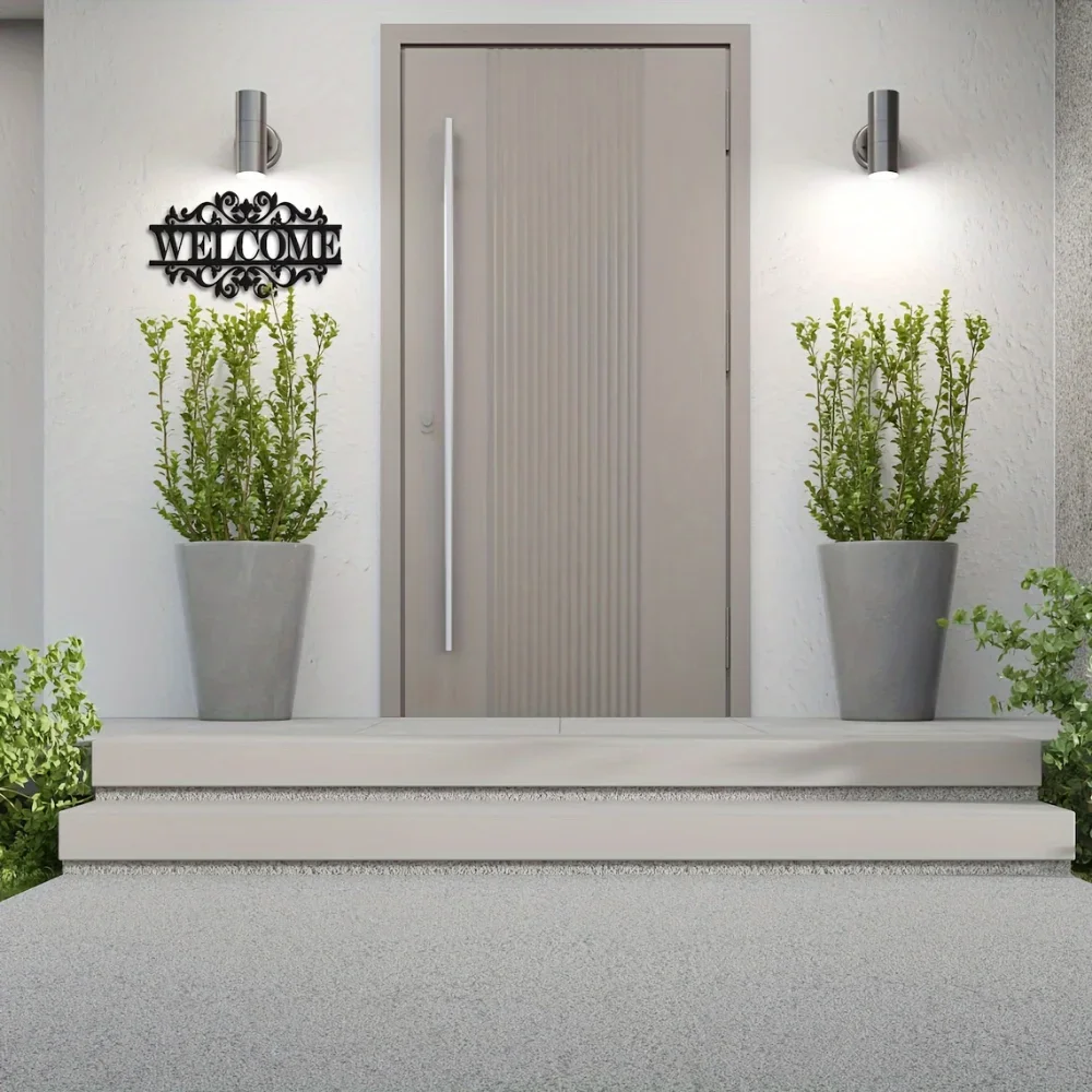 1pc metal decoration welcome sign front porch decoration porch sign metal metal house address house art