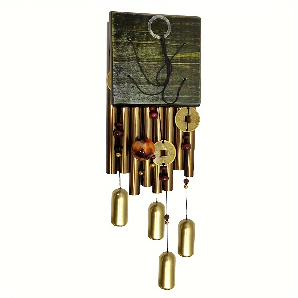 Extra-Large Copper Bell Wind Chimes-Antique Outdoor Decor-Harmonious Aluminum Alloy Tubes for Garden, Yard & Home Durable,