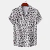 Fashion Leopard Print Summer Men's Shirts Casual Oversized Short Sleeve Fashion Single-Breasted Blouses Trend Tops Men Clothing 4