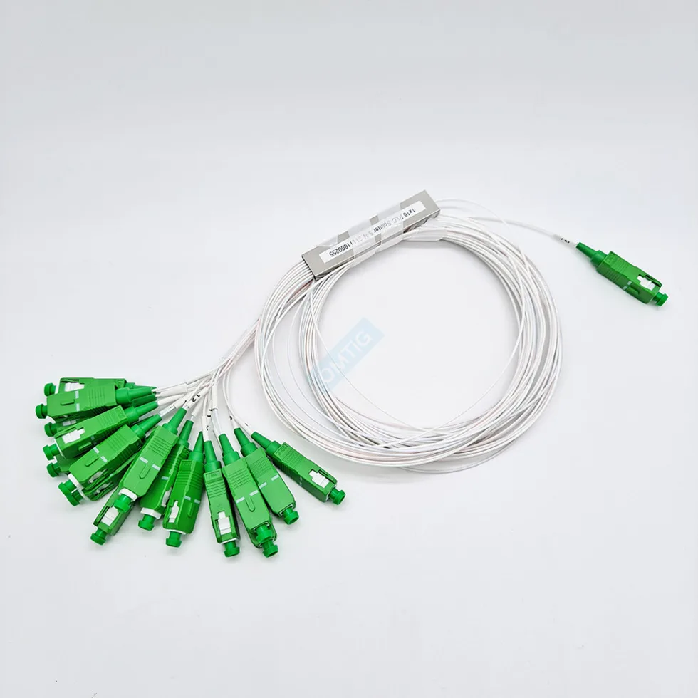 10/30pcs/lot Original 1X2 1X4 1X8 1X16 1X32 PLC Spliter SC/APC SM G657A1 0.9mm PVC 1m FTTH Fiber Optic Splitter
