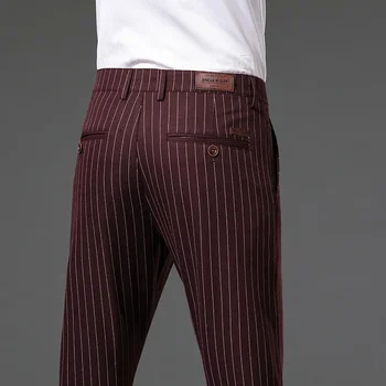 Pantaloni da completo da uomo di alta qualità alla moda autunnale nuovi pantaloni dritti lunghi classici da lavoro di marca Inghilterra pantaloni casual intelligenti da uomo 1