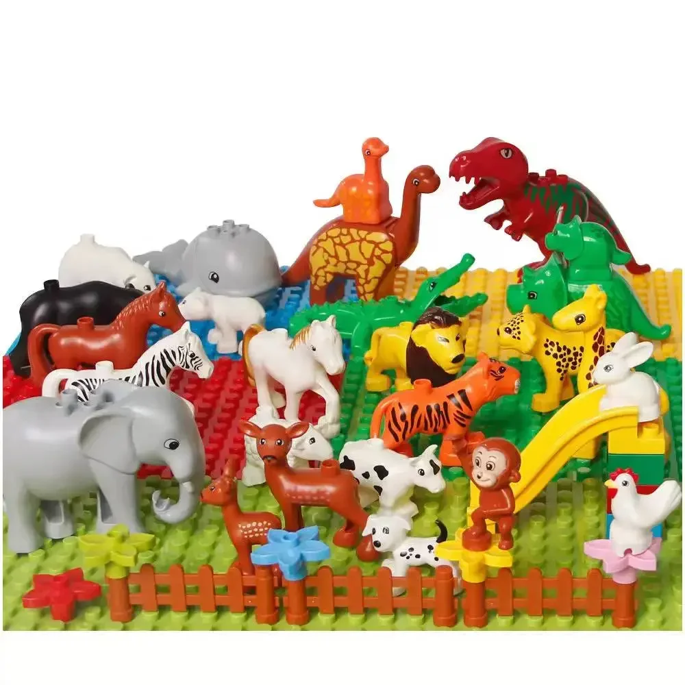 Construction Blocks Building Blocks Big Size Building Blocks Forest Animals Lion Deer Panda Beast Enlightenment Toys Compatible Large Blocks Children Kids Gifts