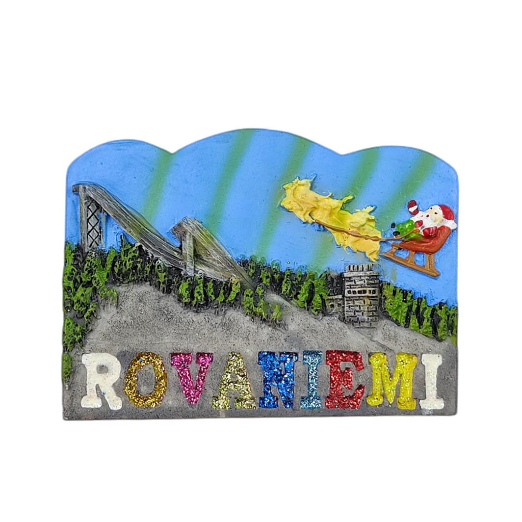 Rovaniemi Finland 3D Fridge Magnet Souvenir Gift,Resin Handmade Refrigerator Magnet Home & Kitchen Decoration Collection