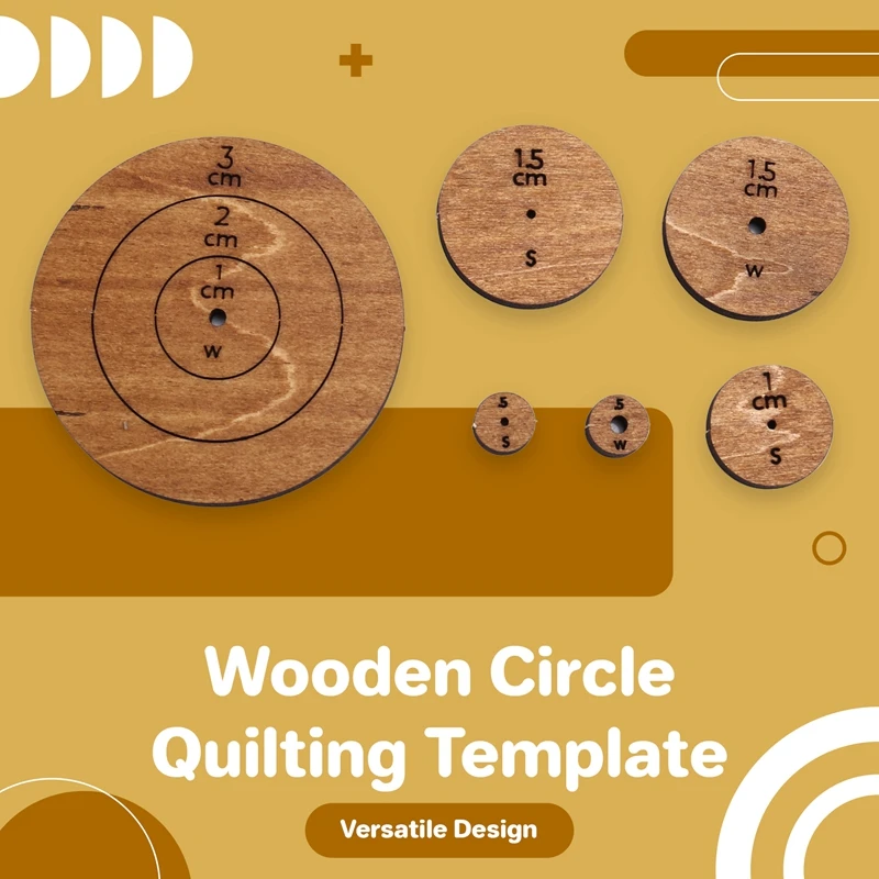 Jenerates Seam Circles,Wooden Circle Quilting Template, Circle Template Quilting Rulers And Templates,Marker (Metric)-AT64