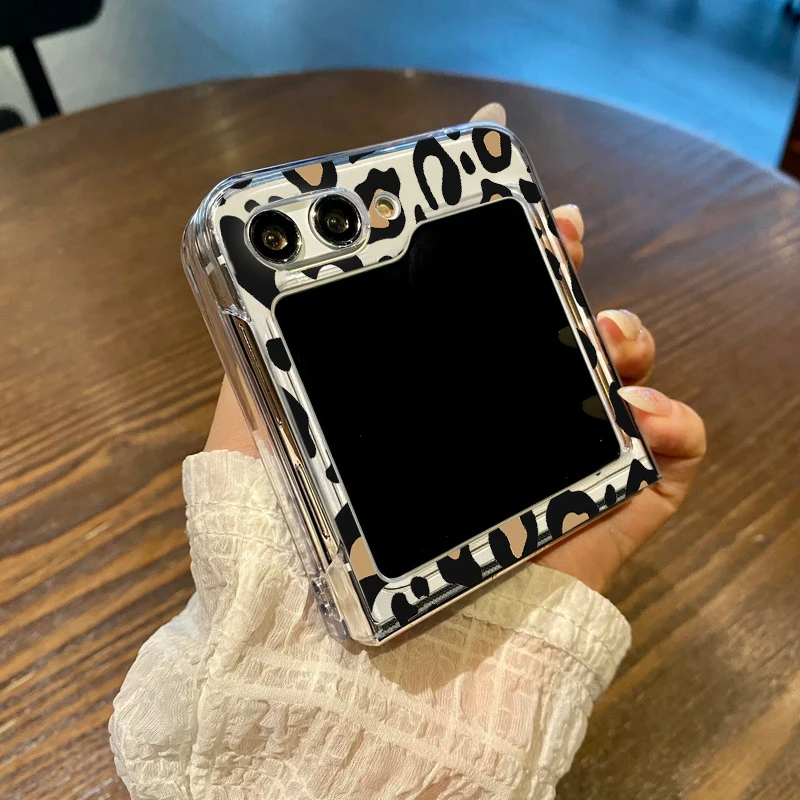 Leopard Print Clear Hard PC Luxury Shockproof Phone Case