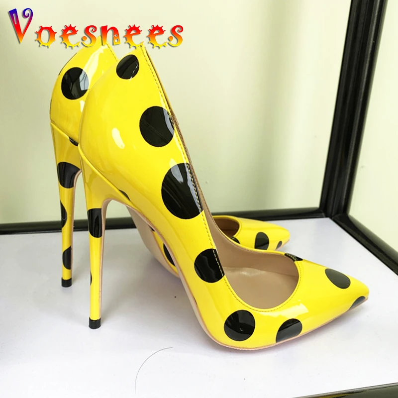 Polka Dot High Heels Mit Spitzenstoff Polka Dot Party Women Shoes