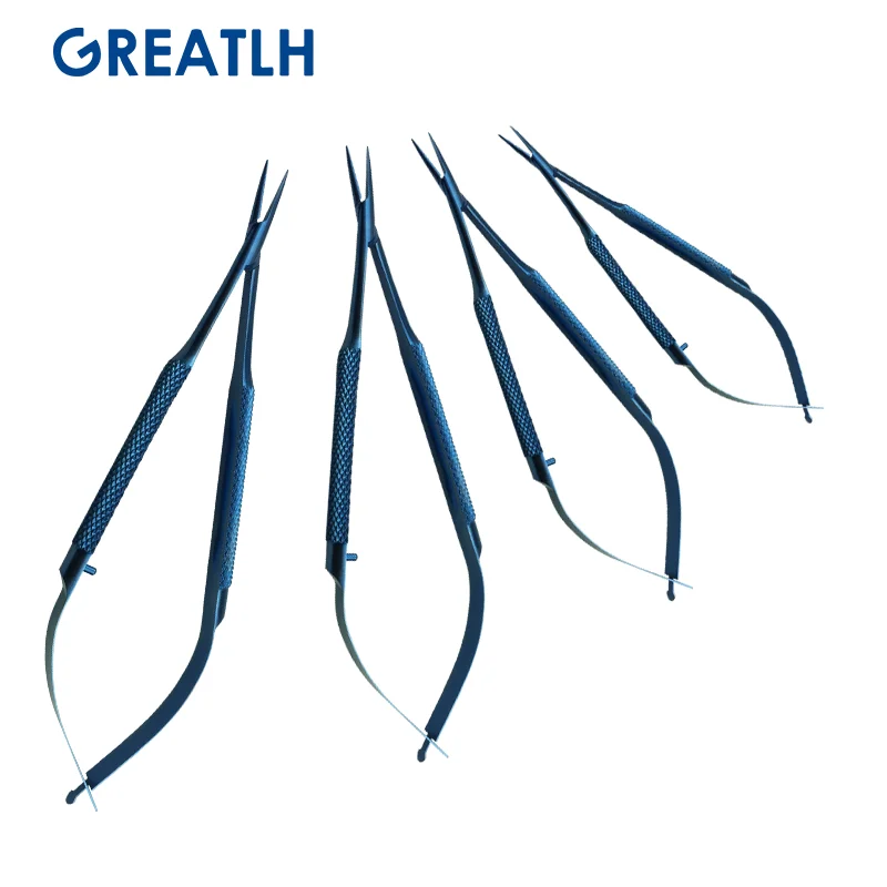 Titanium Alloy Dental Castroviejo Needle Holders Dental Materials Ophthalmic Surgical Instruments Straight Curved