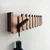 Wall-Mounted Coat Rack Beech and Walnut Hook Hidden Decoration Hook Hanger Foldable Bedroom Closets Wooden Wall Shelf Home Decor 1