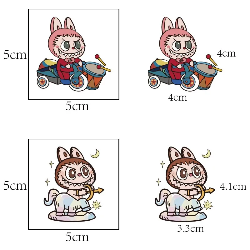 20Pcs/set Cartoon Labubu Temporary Tattoo Stickers Cute Children Waterproof Tattoo For Kids Funny Birthday Gift