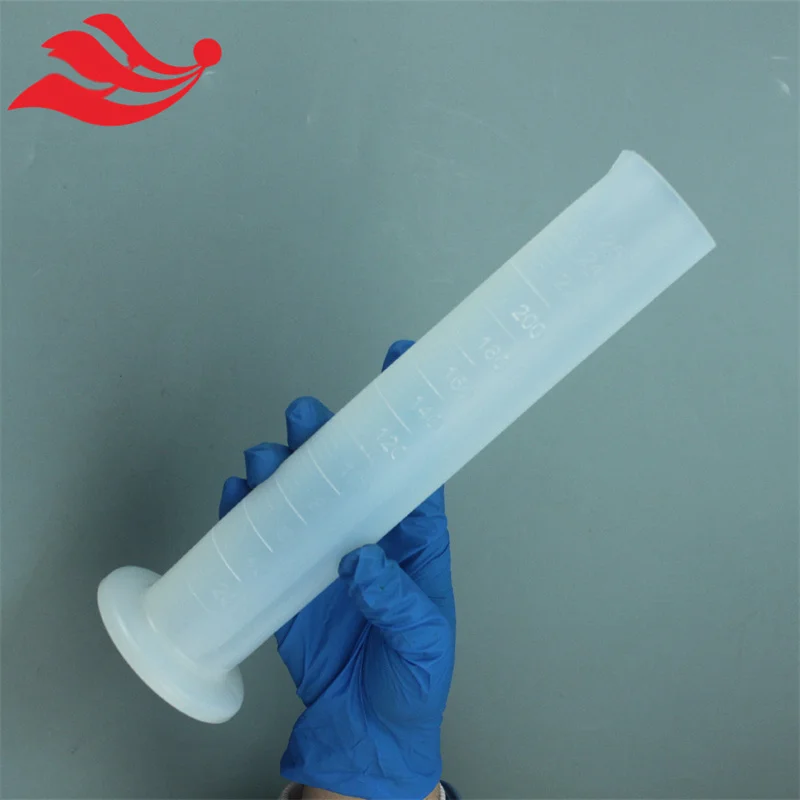 PFA Graduated Cylinder 200ml, Low Background, Visible for Liquid Reagents Volume