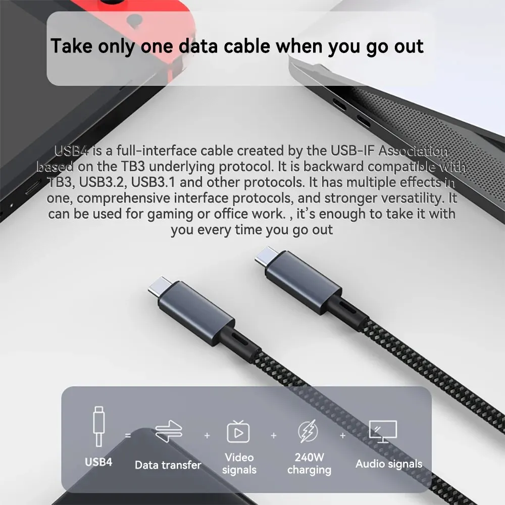 Ʈ 4 Ÿ C   ̺,   ̺, 1M  ŷ, 8K HD 60HZ , USB4 ̺, 40Gbps, PD240W