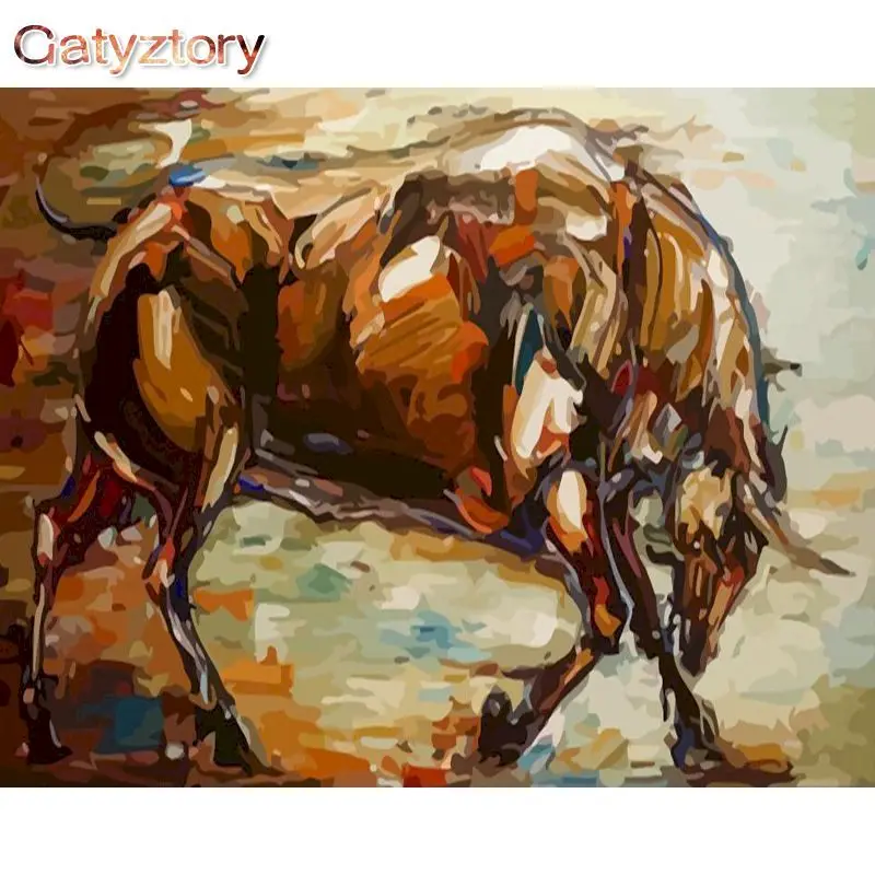 Paint Numbers Adults Gatyztory  Pictures Numbers Paint Bulls - Oil Painting  Numbers - Aliexpress