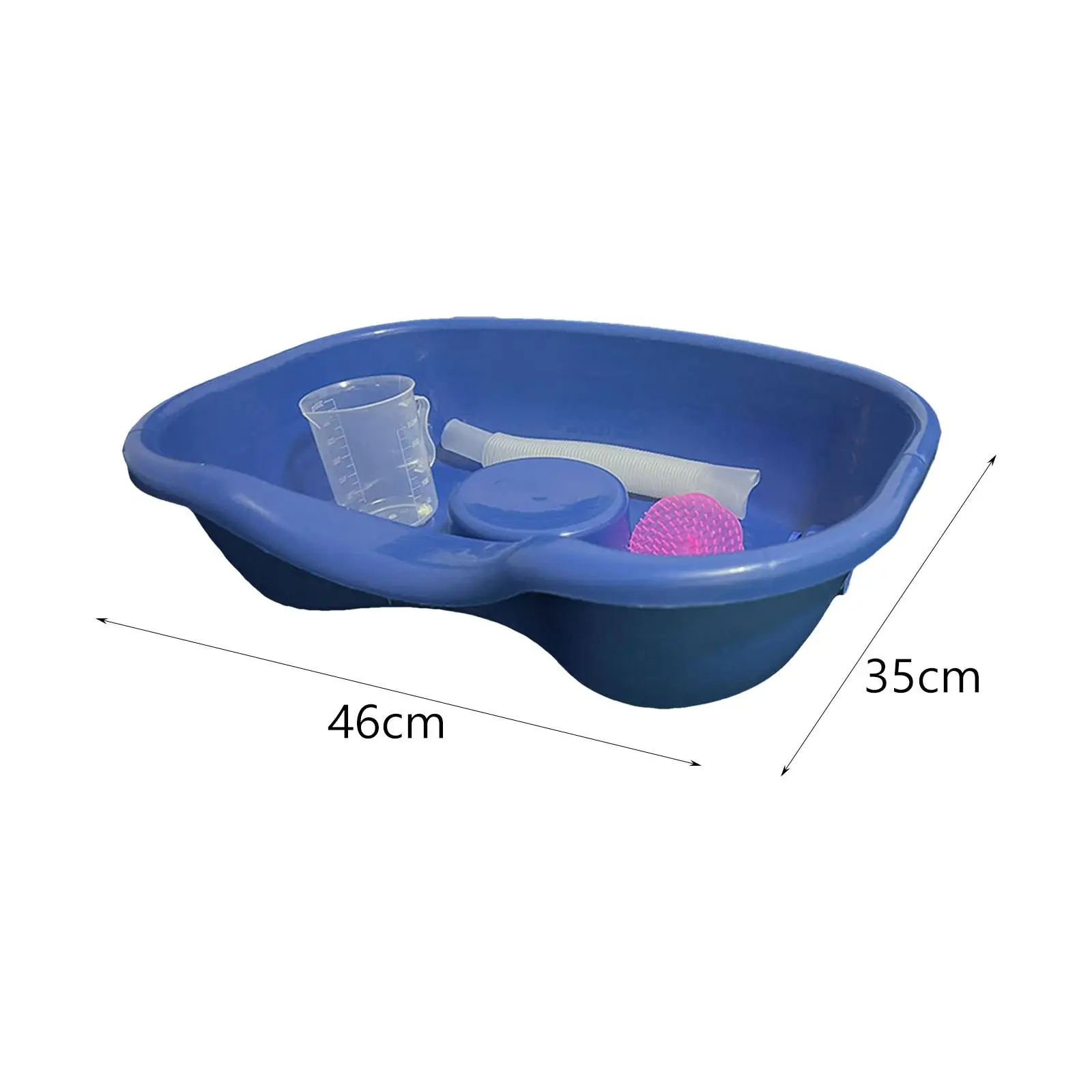 Portable Shampoo Bowl with Pipe for Seniors and Disabled Hair Washing Basin