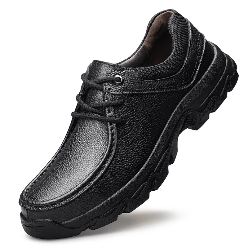 Mens Leather Shoes Genuine Cow Leather Casual Business Office Black Brown Outdoor Working Plus Big Size 49 50 51