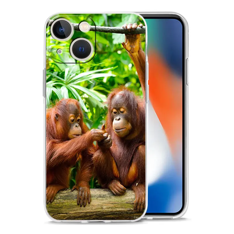 Clear Soft Monkey Design Phone Case