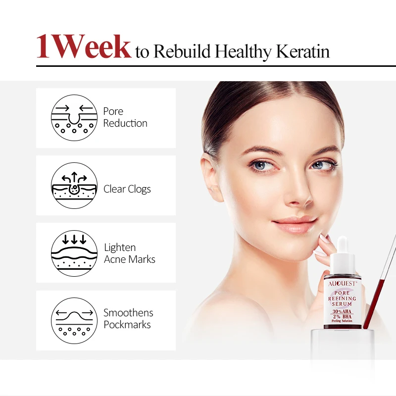 Collagen Pore Shrinking Serum Hyaluronic Acid for Face Whitening Pigment Spots Remover Moisturize Facial Serum Skin Care AUQUEST 6