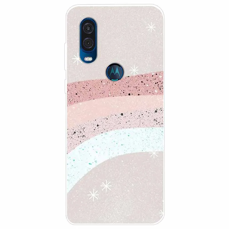Elegant Marble Design Soft TPU Back Cover for Moto One Vision/Macro/Action