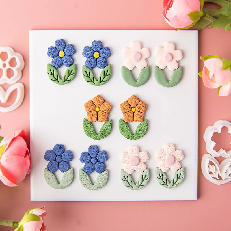 Cortadores florales de arcilla polimérica – 10 formas de flores para hacer  joyas, mini cortadores de arcilla de primavera para aretes, ideales para