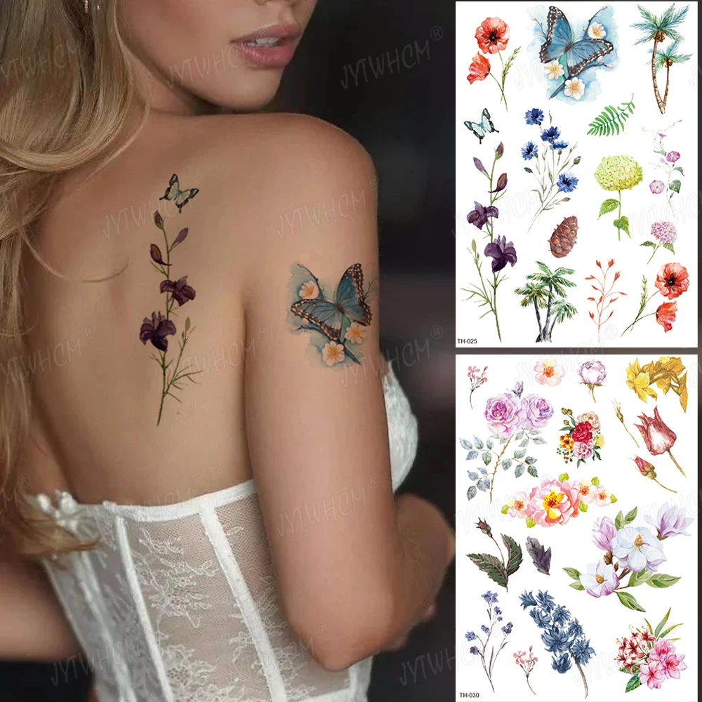 

Watercolor AntlersWolf Fox Totem Tiger Waterproof Temporary Tattoo Sticker Geometric Triangle Flash Tattoos Body Art Fake Tatoo
