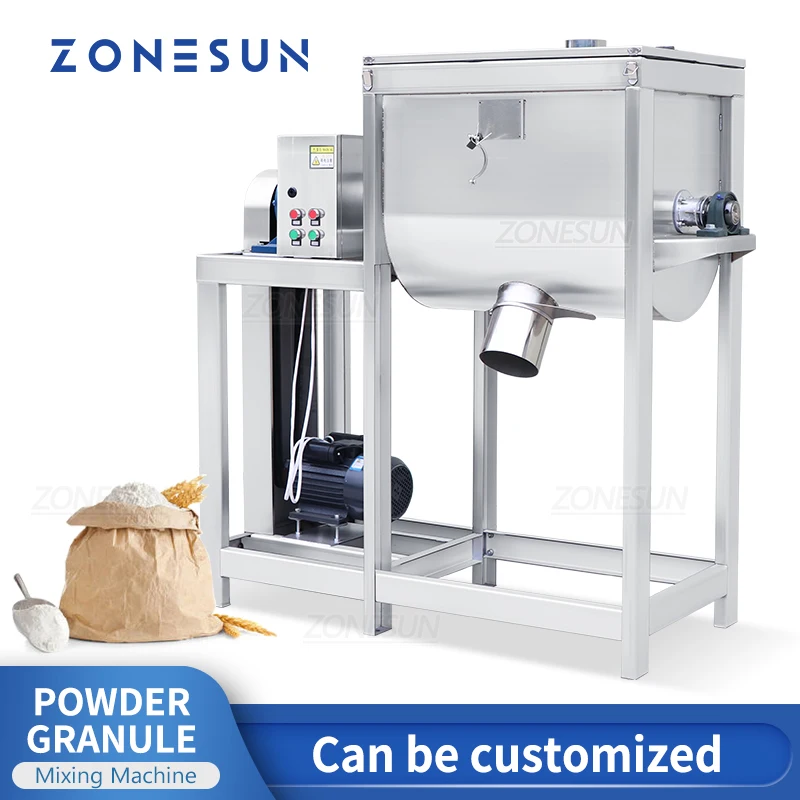 

ZONESUN ZS-BM200 Powder Granule Mixing Machine Dry Soft Flour Grain 500KG 200KG Large Capacity Tank Equipment Production