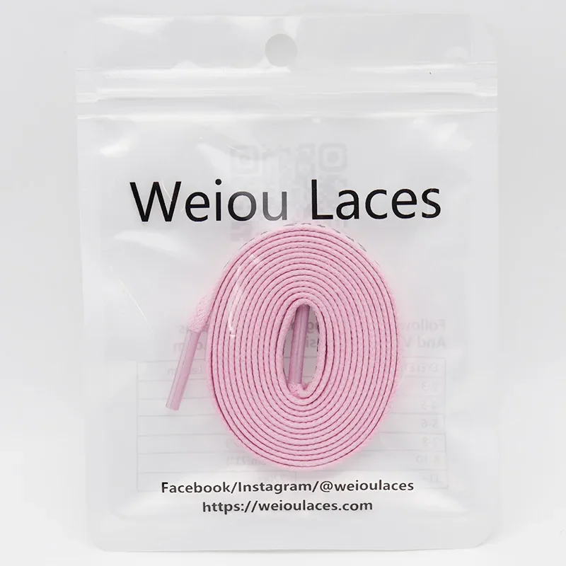 Weiou Adorable Japanese Script 2 Color Shoe Laces 8 MM Flat Single Head Printing Wax Shoelaces for Canvas Shoes Leisure Sneakers