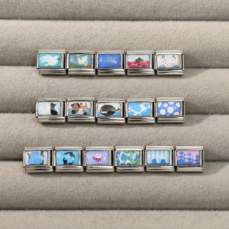 DIY Italian Blue Charm Bracelet