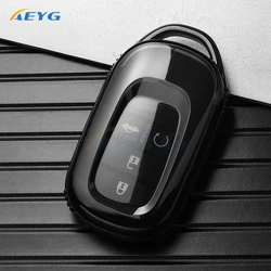 Premium TPU Car Key Case with Keychain - Stylish Protective Cover (Black)