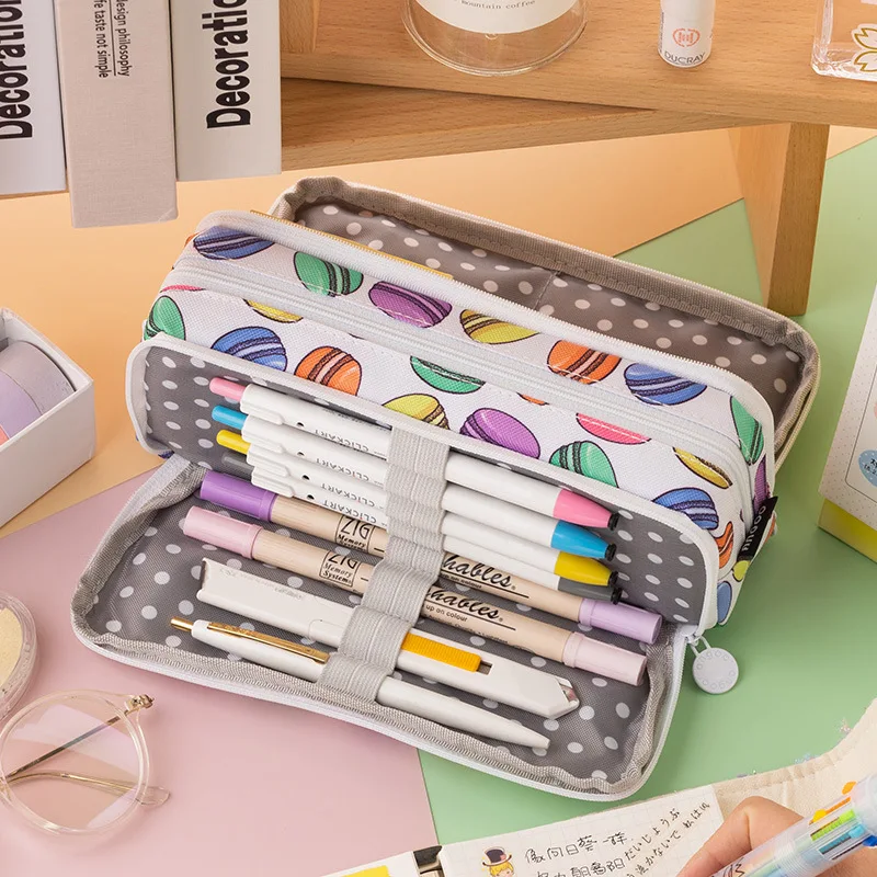 

Simple large-capacity pencil case stationery box primary and secondary school students multi-functional multi-layer pencil bag