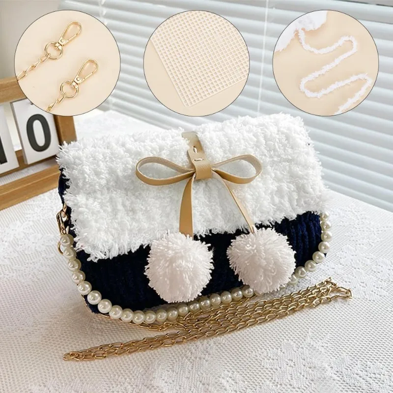 DIY Knitting Crochet Handbags Kit Mesh Plastic Canvas Kit for Shoulder Bags DIY Knitting Crochet Crossbag Materials Handmade diy knitting kit craft supplies