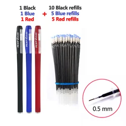 Variety Pack of Ballpoint and Gel Ink Refills with Bullet Tips - 0.5mm (Black, Blue, Red) - Ideal for Journals and School Supplies (23 Pcs Mix Set B)