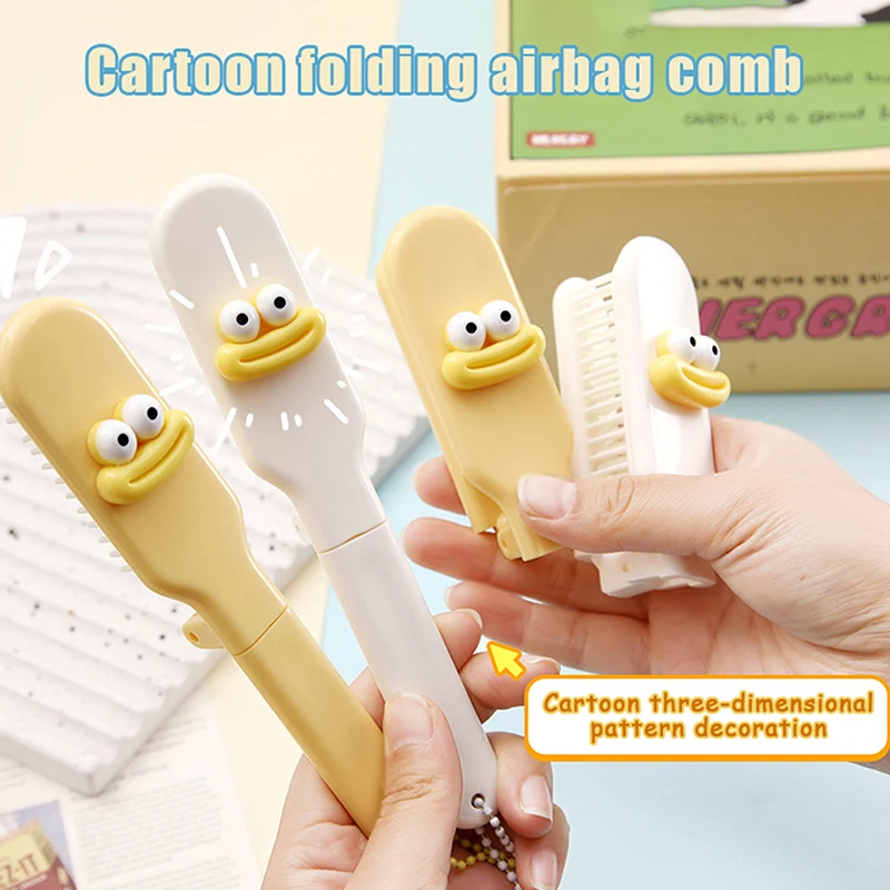 Cute Cartoon Big Mouth Folding Comb Hairdressing Comb Anti-Static Hair Brush Portable Combs For Girls Women Hair Styling Tools